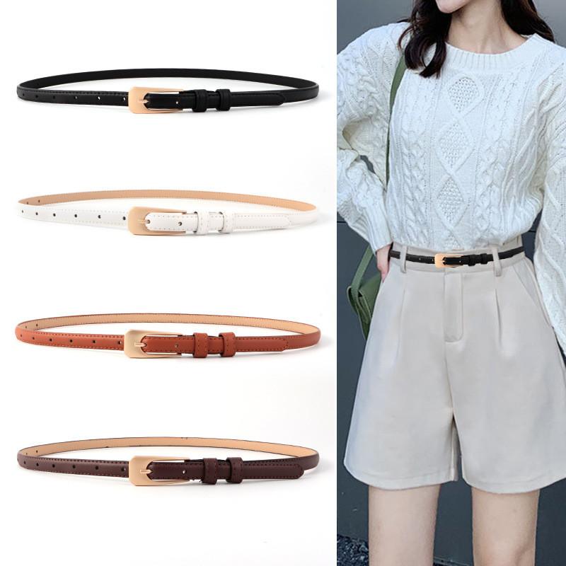 Vintage Leather Belt Women Versatile Decorative Waistband Casual Strap Jeans