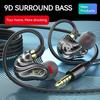 Quad Core 9D Surround Sound Gaming Earphones Type C&3.5mm Wired In-ear Earbuds Deep Bass Headphones Sports Headsets for Samsung