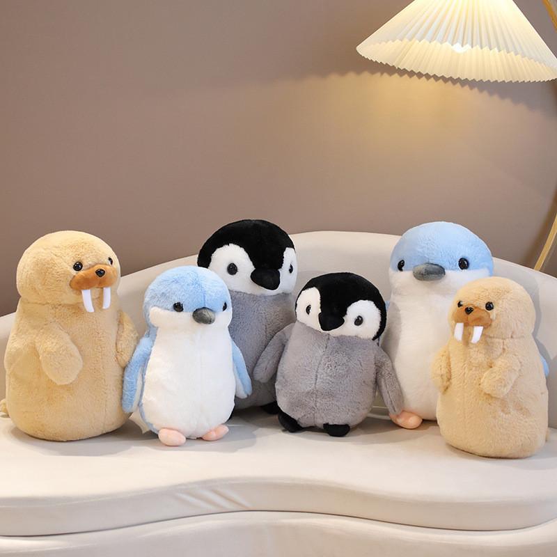 Aquarium Cute Cartoon Standing Penguin Walrus Plush Toy Girls Gifts Holiday