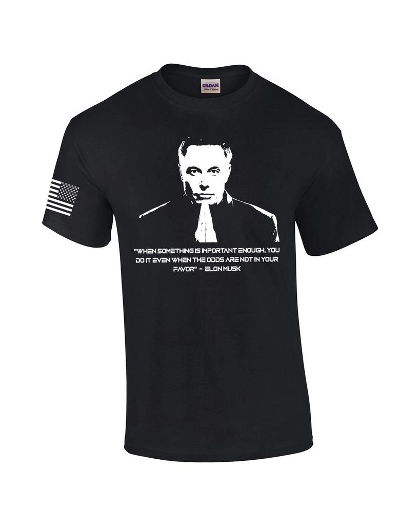 Ispiratrice Citazione Elon Musk Motivazionale T-shirt a Maniche Corte da Uomo Grafica