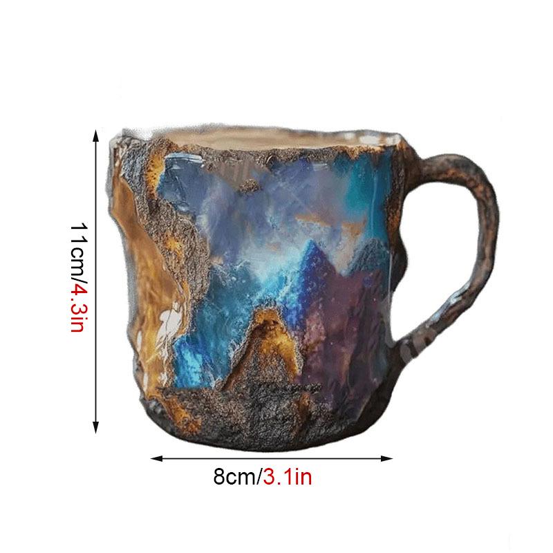 Neue mehrfarbige Mineralglas-Kaffeetasse, Bunte Kristall-Weihnachtstassen, Elegante luxuriöse mineralfarbene Kristalltasse