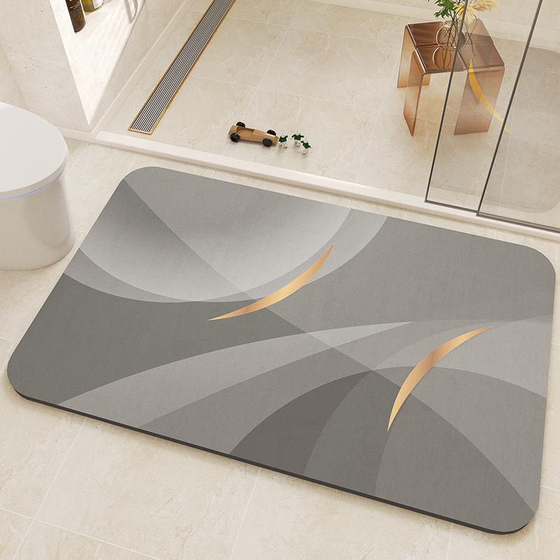 Geometric Diatom Mud Bathroom Mat - Dirt & Wear Resistant, Easy-to-Clean, In Stock