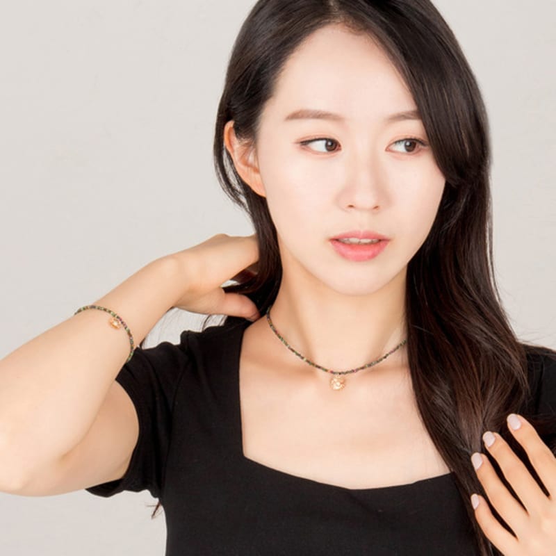 AUGUST ALICE Ruby Oat Gemstone Flower Bracelet