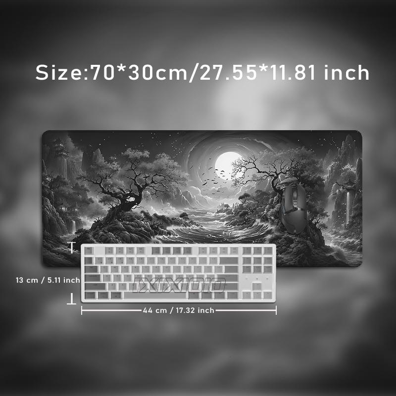 Mouse Pad Black White Moonlit Gamer Printon Demand Large Computer Mousepad XXL Mechanical Keyboard Pad Soft Carpet Non-Slip