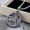 Stainless Steel Unisex Pendant Necklace: Seal of Solomon Design