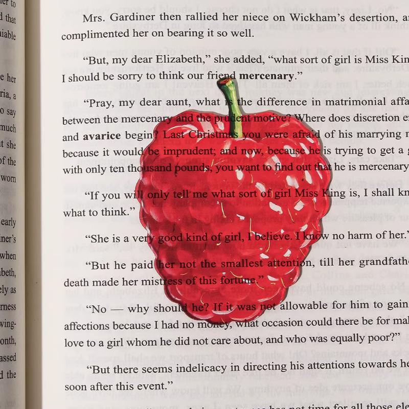 Acrylic Grape Tomato Apple Bookmark – Cute, Transparent, High-End Student Gift and Reading Marker