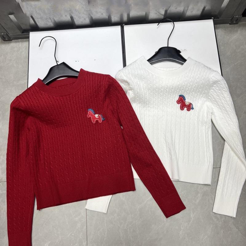 2026 Winter Solid Color Round Neck Knit Pullover Long Sleeve Casual Top