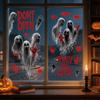 New Halloween Mall Window Ghost Horror Sticker Halloween Party Decoration Blood Handprint Static Sticker