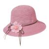 Boho Flower Decor Summer Straw Hat Women Wide Brim Bucket Hats Fashion Travel Beach Holiday UV Protection Sun Caps