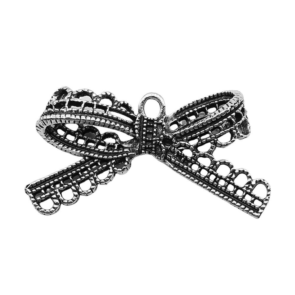 Pendants Bow With Crown Charms For Princess Themed Jewelry Making Alloy