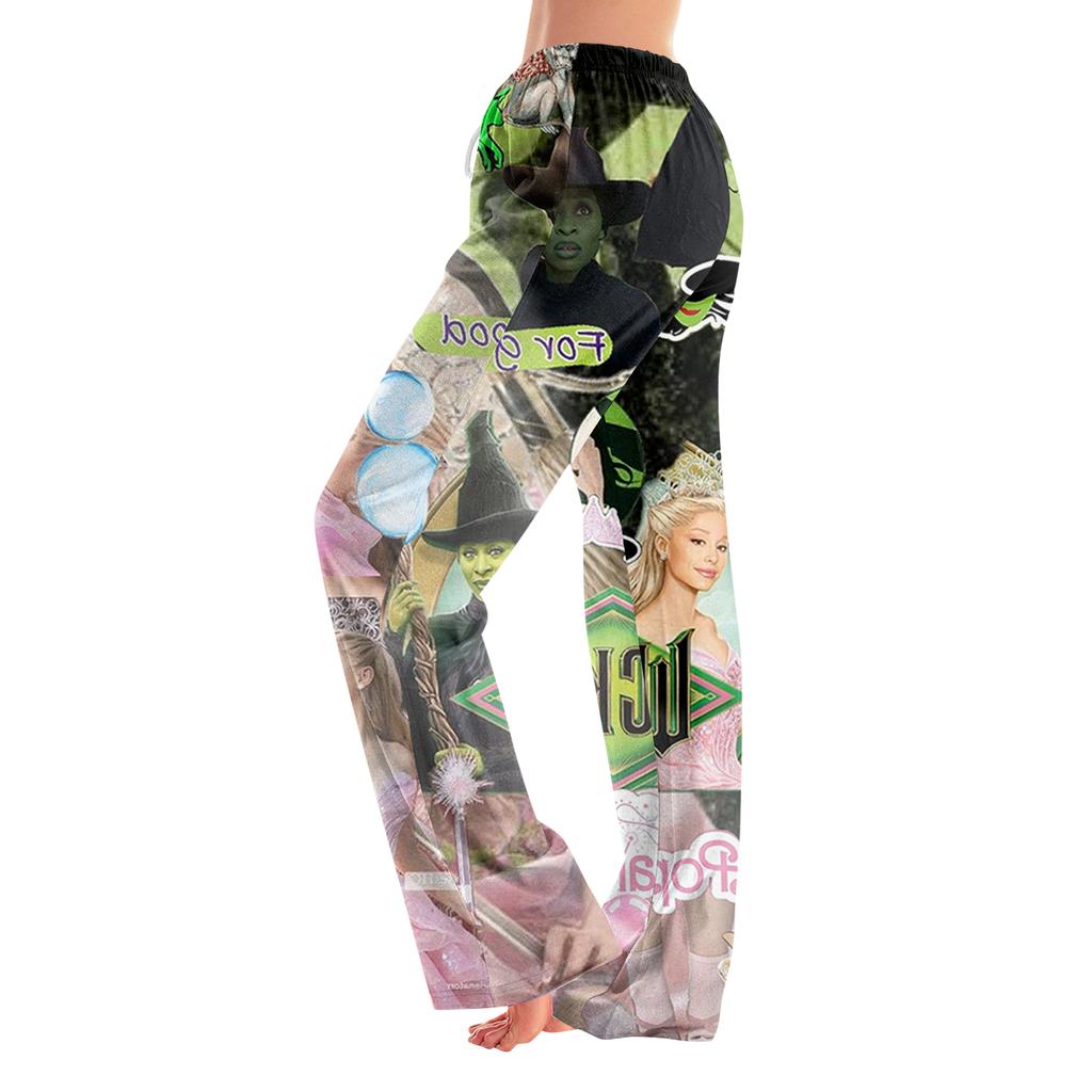 Pajama Pants Sleepwear Casual Drawstring Elastic Waist Pants Comfy Straight Yoga Loose Trousers