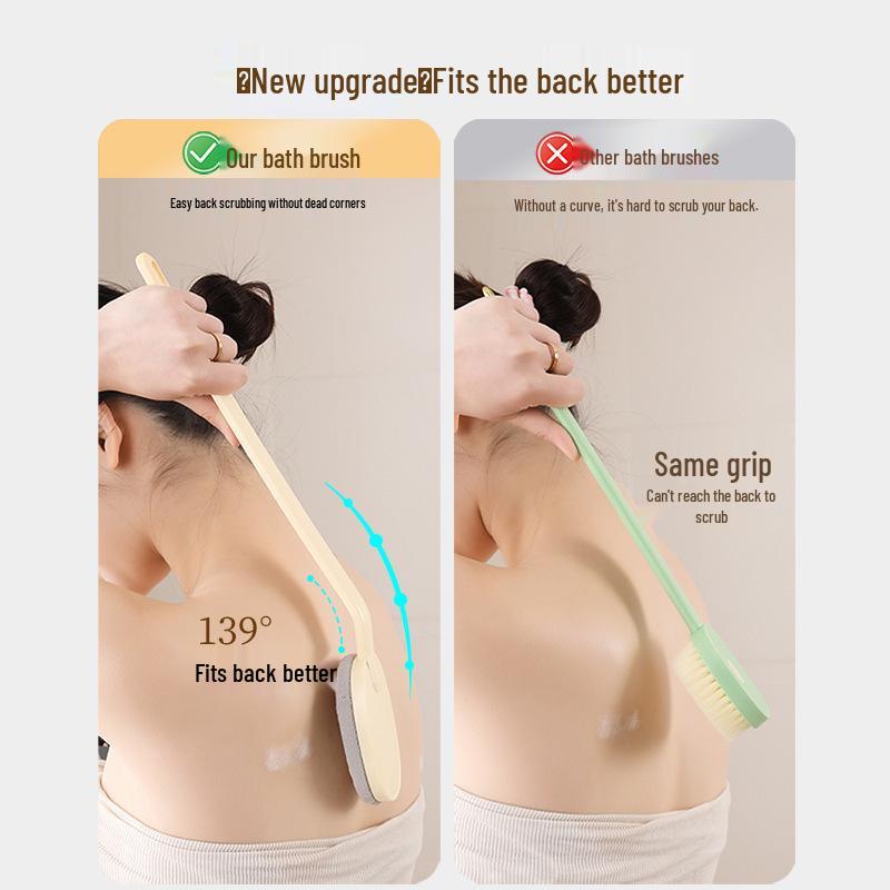 Long-Handled Luxury Exfoliating Back Scrubber - Painless Shower Brush for Self-Use