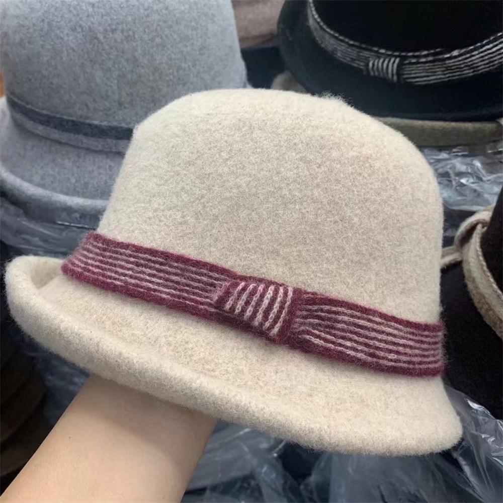 

Шерстяная шляпа женская осенне-зимняя с загнутыми полями шерстяная шляпа-ведро модная шляпа-ведро ретро цилиндр зимняя теплая шляпа Adult average size бежевый