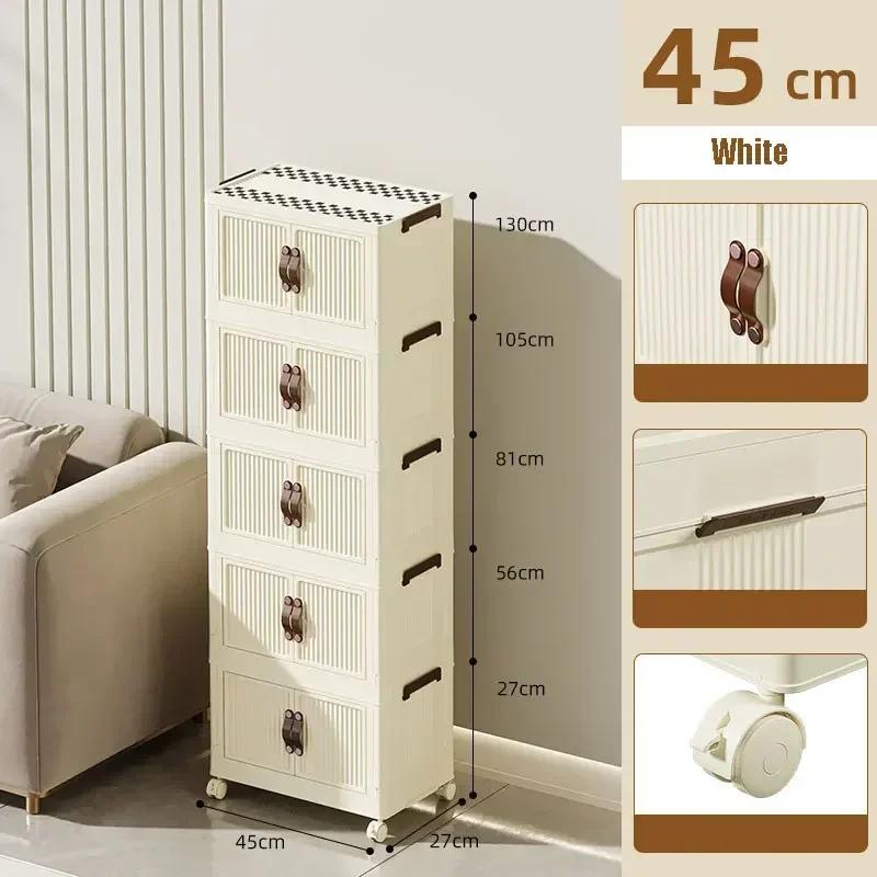 

Storage Box Wardrobe with Lid Wheel Double Door Open Folding Storage Cabinet Household Plastic Box Save Space Organising Goddess 1 layer
