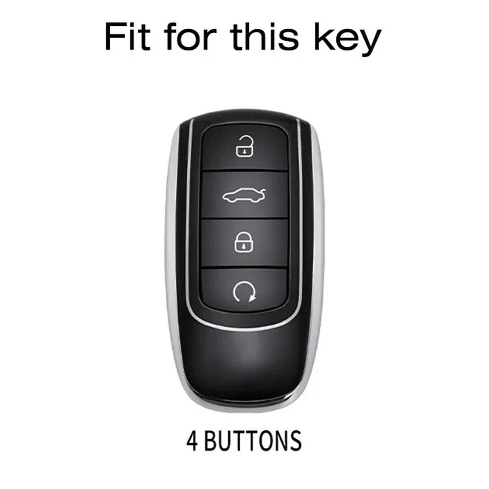 1 Pc 4 Buttons Silicone Car Key Holder Cover Case For Chery Omoda 5 C5 Tigo 7 8 Pro Max Tigo 7 8 Plus Arrizo 5 Plus