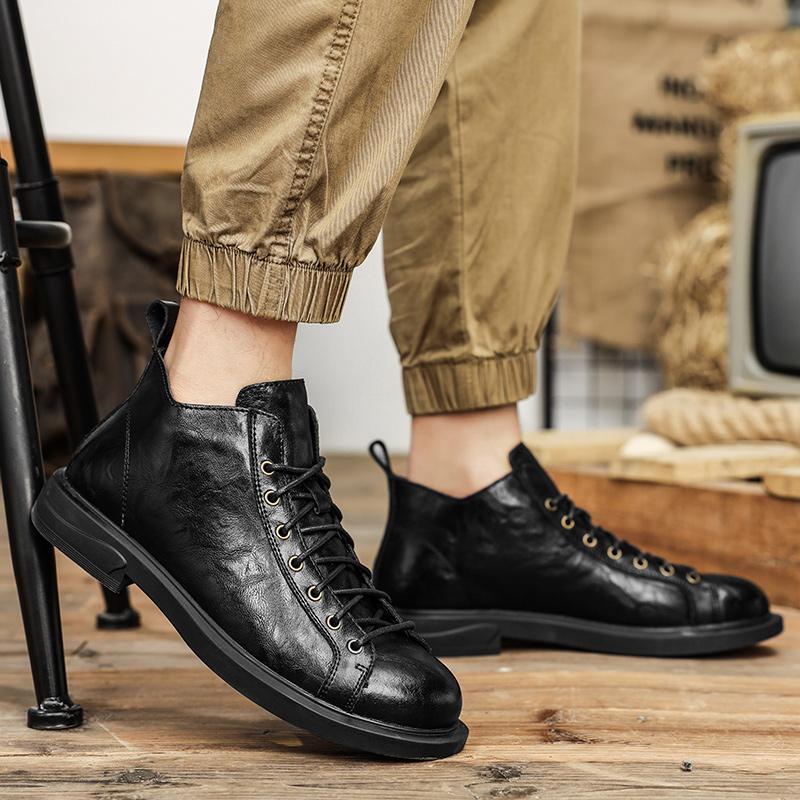 Casual Men's Leather Shoes Fashionable Classic Design Style Office Driving Outdoor Leisure Trend Party Daily Adult Youth Shoes