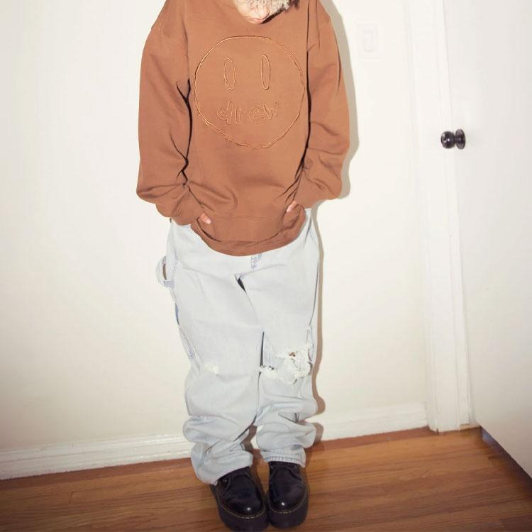 Drew House Sketch Mascot Crewneck Sweatshirt 'Brown' Men's DR-SS22-489