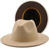 Simple Men's Thickened Woolen Color Matching Minneka Two-color Top Hat Felt Hat Double-sided Flat-brimmed Women's Big-brimmed Top Hat