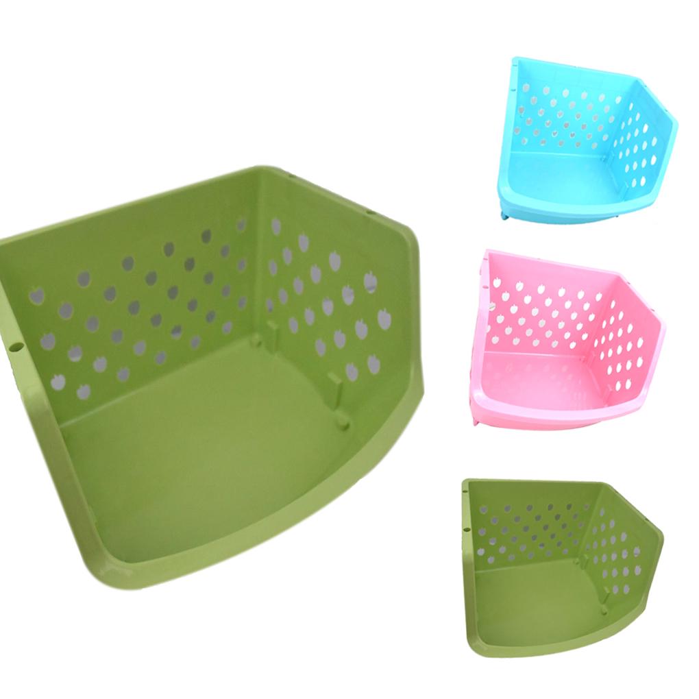 Plastic Corner Shelf Unit Organizer Bathroom Basket Storage Rack Holder
