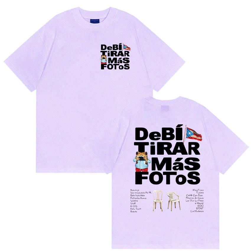 Funny Debi Tirar Mas Fotos DTMF Print T Shirt 2026 Bad Bunny 100% Cotton Short Sleeve T-Shirts Unisex Women Fashion Graphic T-shirt