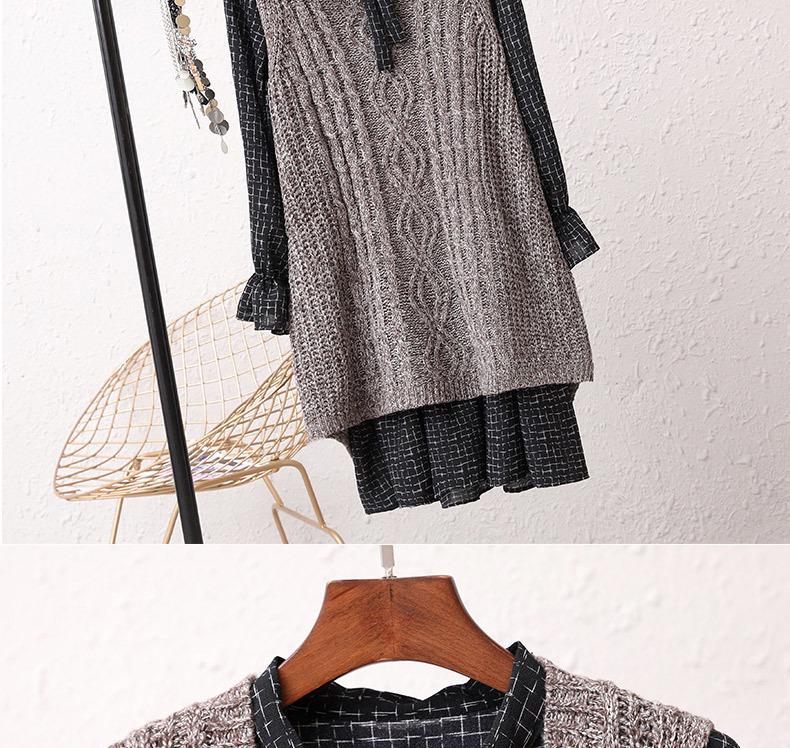 Women's V-Neck Sweater Vest & Knitted Top Set - Mid-Length, Thickened, Korean Style, Sleeveless for Autumn/Winter 2024