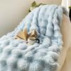 Luxury Double Layer Rabbit Fur Blanket Winter Thick Warm Fluffy Faux Fur Throws Blankets for Sofa Tie-Dye Soft Plush Bed Blanket