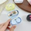 Macaron kolorowe etui na soczewki kontaktowe dziewczyna czarne fioletowe etui na soczewki kontaktowe z silikonową pęsetą mini kieszonkowe pudełko
