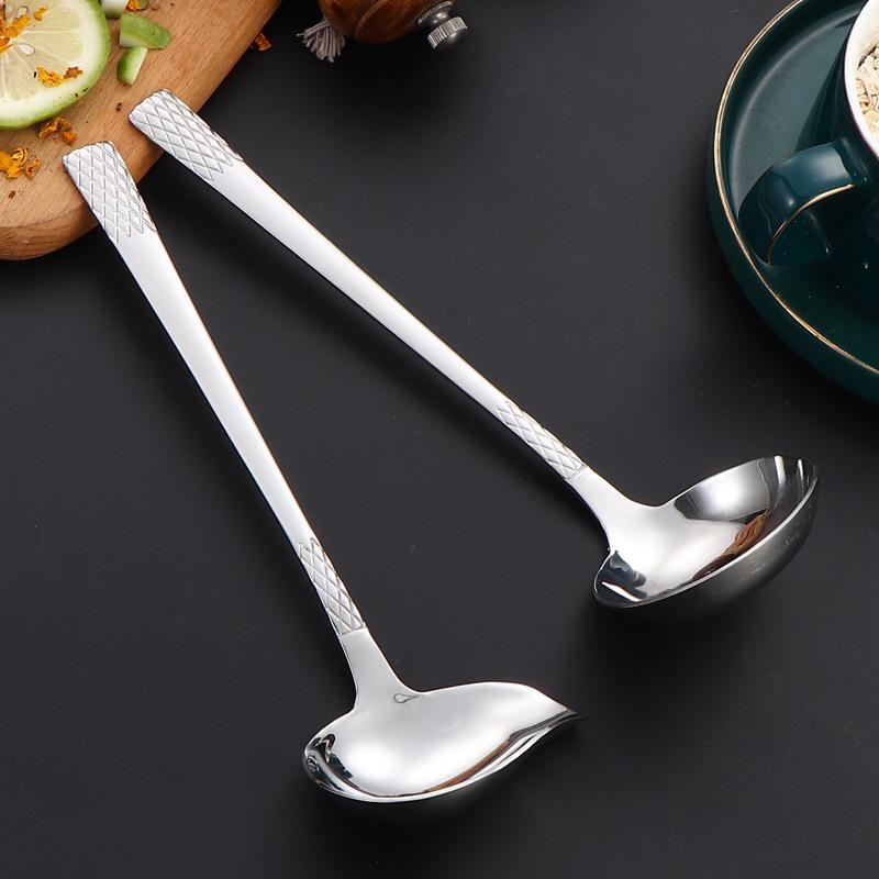 Thickened Long Handle Tablespoon Stainless Steel Soup Spoon Hot Pot Cooking Spoon Bouillon Porridge Ladle Utensils for Kitchen
