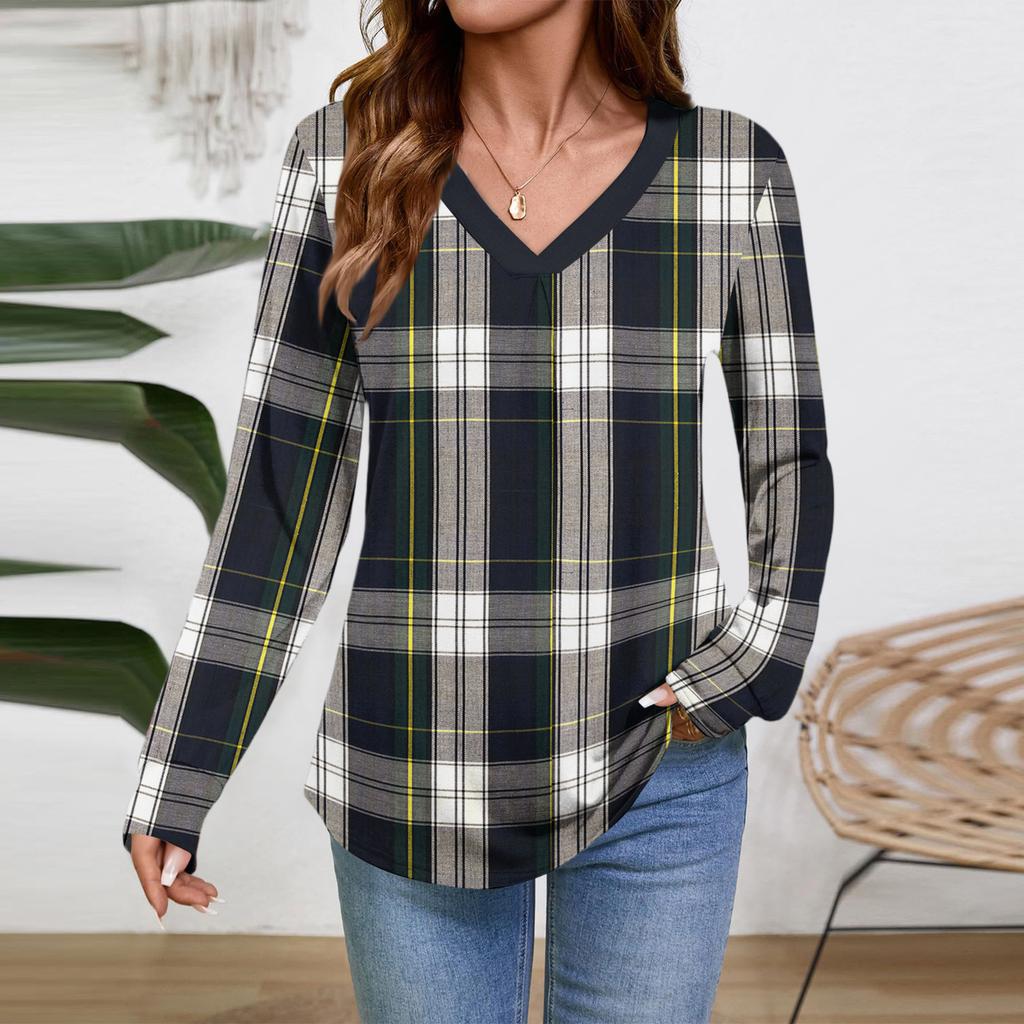 Women Long Sleeve Tops Dressy Casual V Neck Tshirts Basics Tee Vacation Fall Fashion Clothes