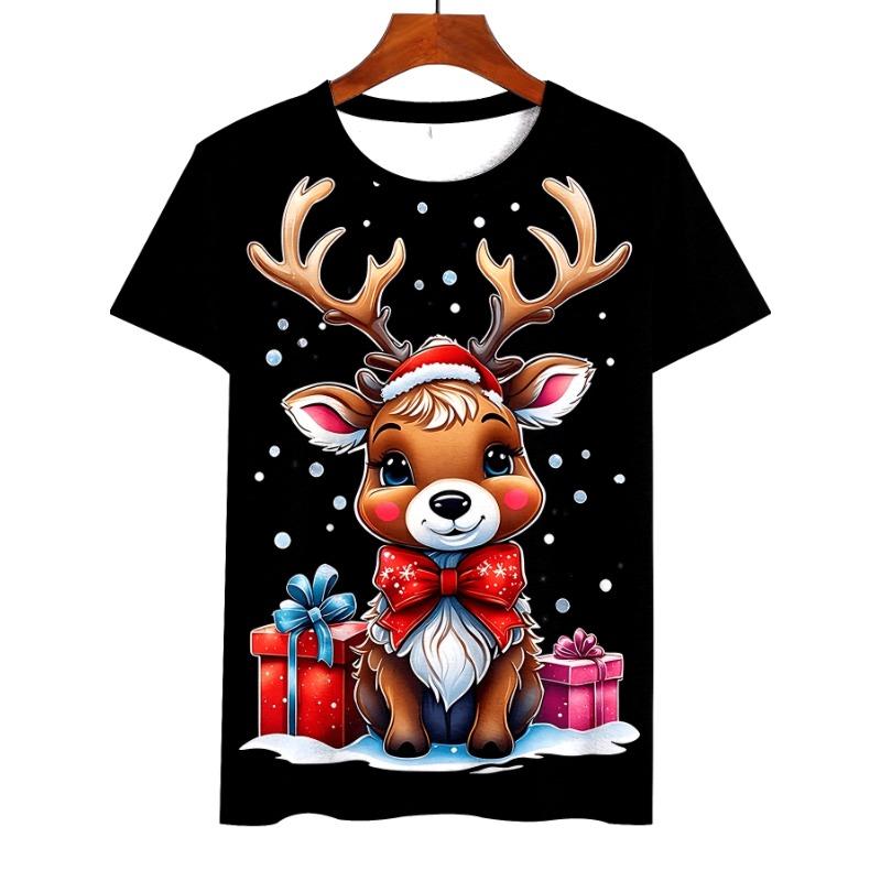 Vánoční trička Pánská 3D tištěná trička Horký prodej Vánoční večírek Svátek Krátký rukáv Pánské topy Móda 2026 Oblečení Santa Clause