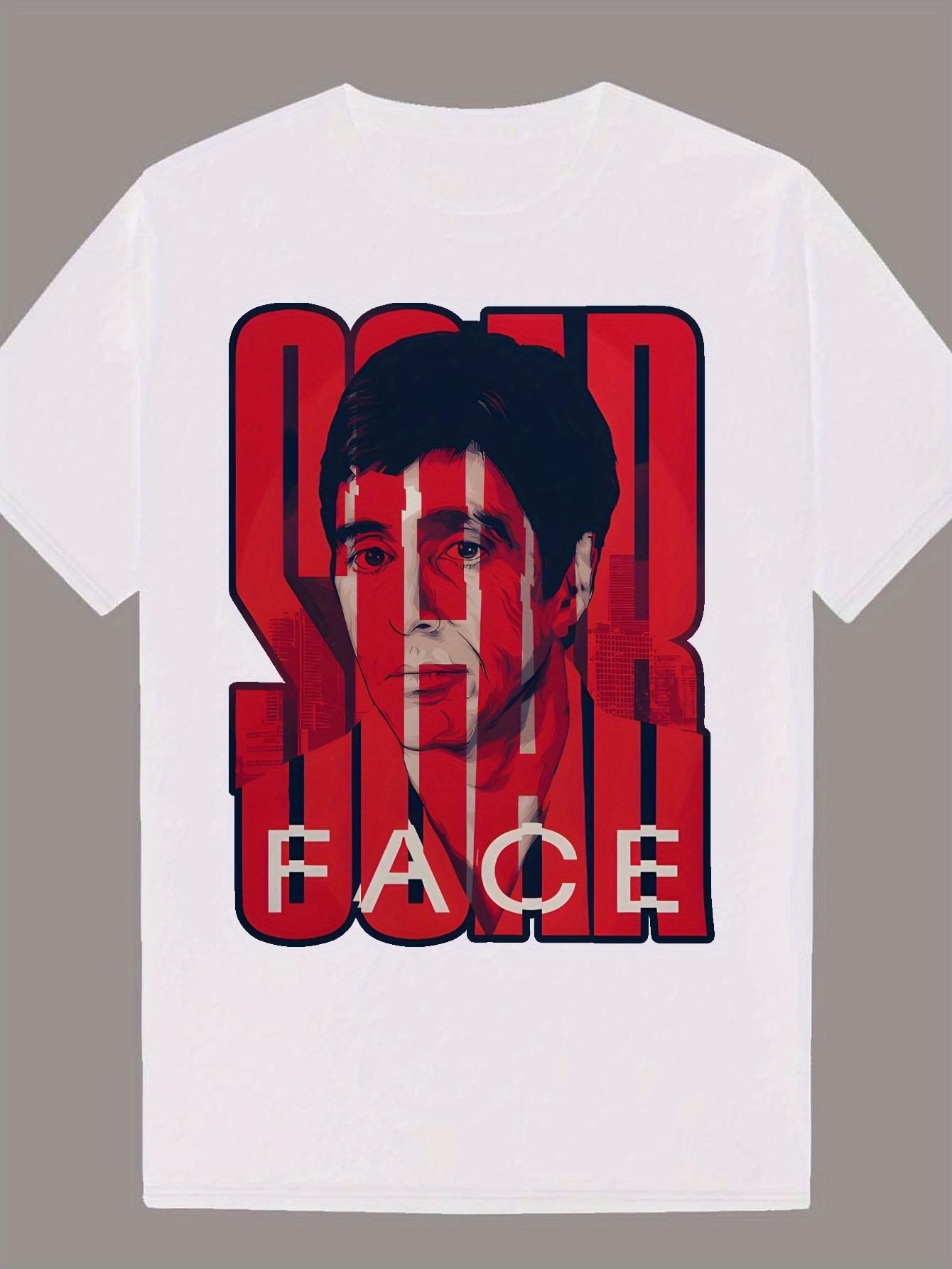 Graphic T-shirt - Bold Red Portrait & SOLAR FACE Text Design XXXXL
