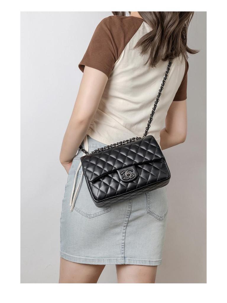 Classic Diamond Pattern Crossbody Bag - Small Fragrance Style Women's Texture Bag