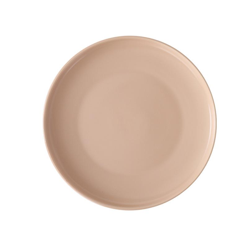 Nordic Creative Ceramic Round Flat Plate Morandi Simple Home Western Food Pizza Steak Plate Pasta Dim Sum Shallow Plate