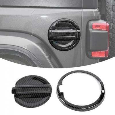 Carbon Fiber Fuel Tank Filler Cap Cover Decor Stick-on Door For Wrangler JL 4XE