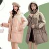 Winter Fashion New Womens Korean Cotton-padded Jacket Long Warm Down Cotton CoatFemale Loose Hooded Parker Outerwear Trend Coat