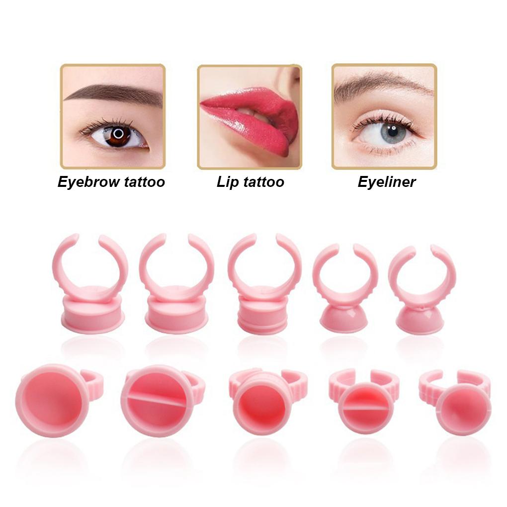 100Pcs Disposable Eyelash Extension Glue Rings,Eyelash Extension Glue Holder
