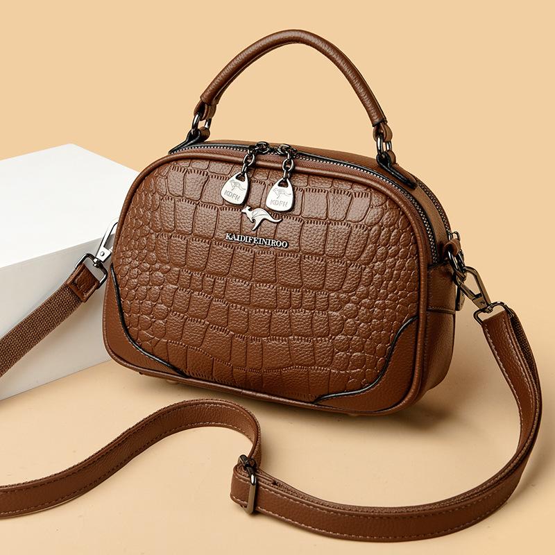 Damentasche, modisch, mehrschichtig, Krokodilmuster, große Kapazität, Handytasche, trendige Damen-Schrägspange, weich