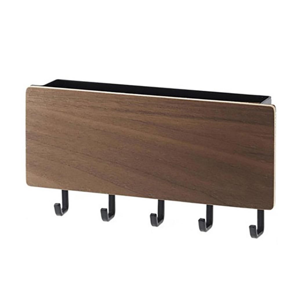 Hallway Wall Holder Wooden Punch Multifunctional Key Holder for Bag Hat Scarf
