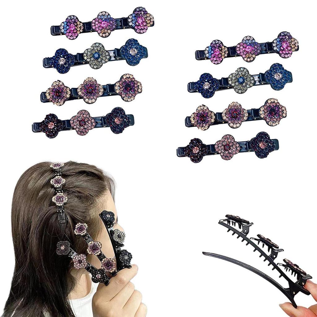 Trendy European & American Braided Hairpin Set: Floral and Bangs Clips