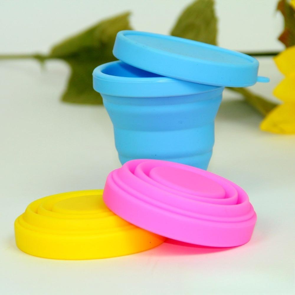 200ML Silicone Foldable Cup Portable Drinking Cup Travel Foldable Camping Cup Portable Cover Suitable for Outdoor Travel