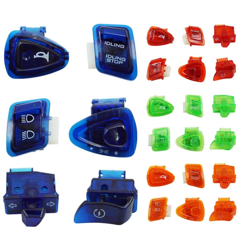 6 buc. claxon de lumină pentru cap de motocicletă Dimmer Start Start Buton unic de comutare pentru GY6 50cc 125cc 150cc ATV Moped scooter
