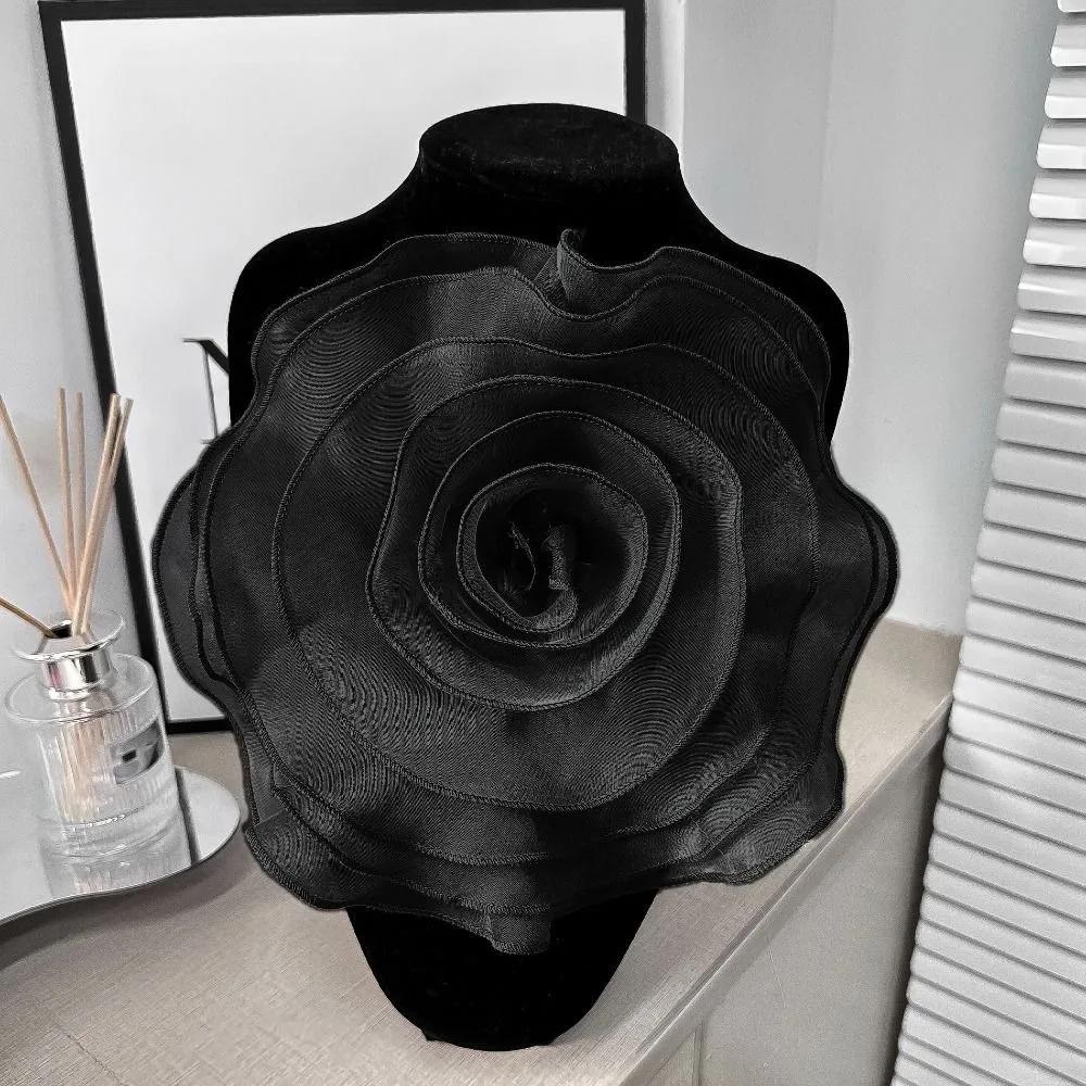 Multi-layer Organza Large Flower Patch Chest Flower Handmade Clothing Patch Brooch Accessories 3D Clothes Appliques Sewing