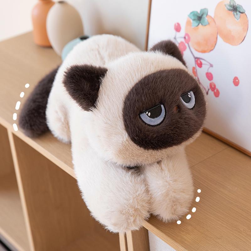 Big Size Cartoon Ragdoll Cat Plush Toys Soft Stuffed Lying Prone Siamese Cat Doll Cuddly Animal Throw Pillow Kawaii Room Decor