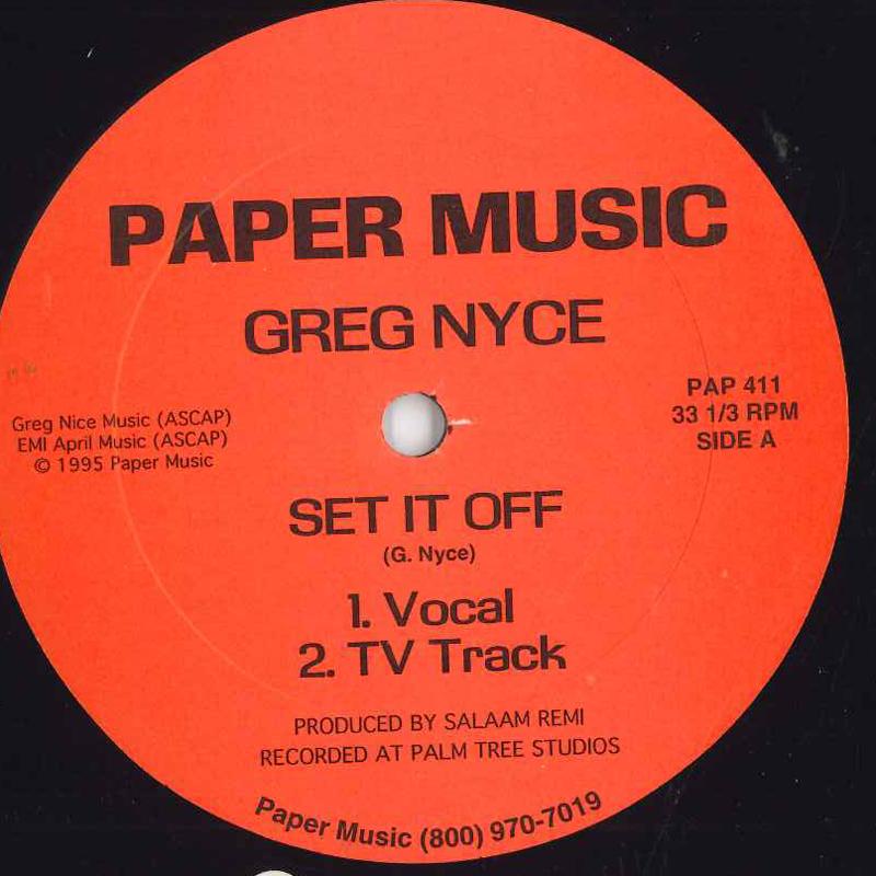

12inch Record GREG NICE - Set It Off PAP411 Paper Music 1995 UK Rap & Hip-Hop/R&B Used