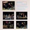 20*14cm DIY Night Scene Painting Scratch Colorful Drawing World Attractions Series For Child Adult Decompression Gift Home Decor