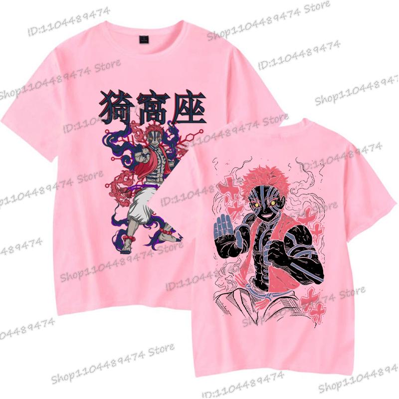 Akaza Anime Demon Slayer T Shirt Men Fashion Harajuku Short Sleeve T-shirt Vintage Kimetsu No Yaiba Comic Female Male Tops