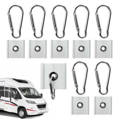 RV Awning Hooks Awning Clips Hooks Set 16 Pcs Metal Clips Awning Light Holder Camping Light Hangers Clothes Hooks Canopy Clip