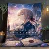 Violet Evergarden Letter Theme Anime Flannel Throw Blanket, Soft Blanket for Sofa Bed, Anime Print Home Decor