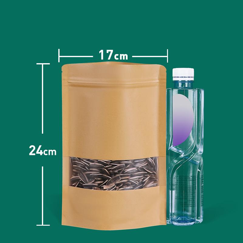 Self-Standing Kraft Ziplock Bag for Tea and Nuts Packaging
