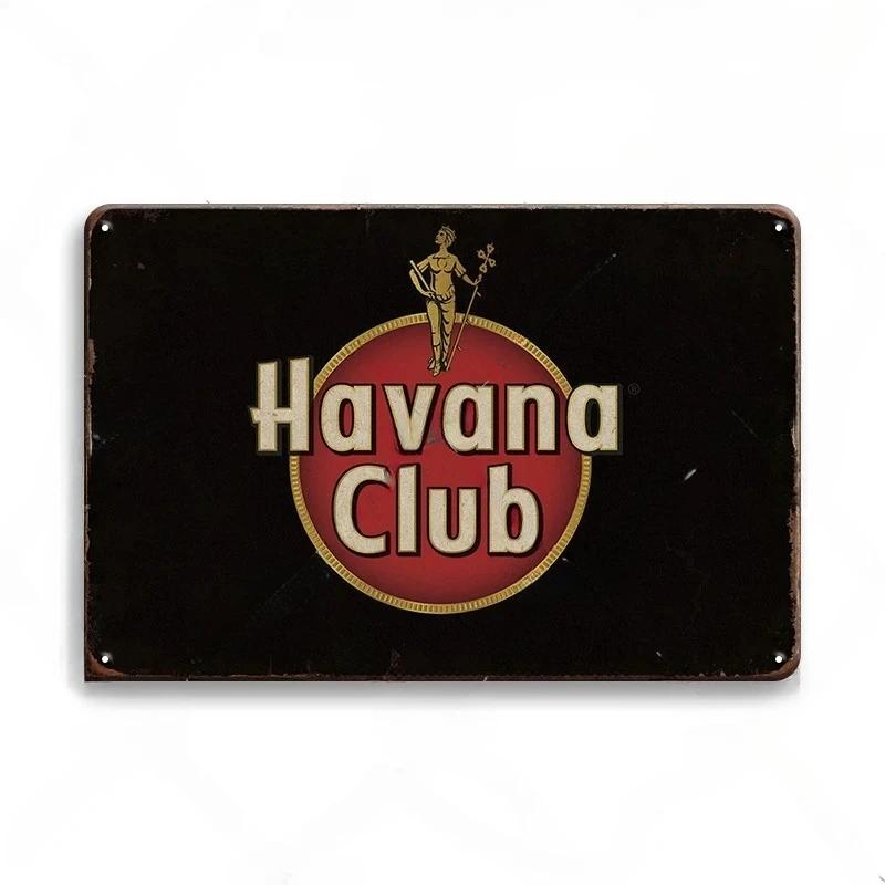 Vintage Trink-Rum Captain Morgan Blechschilder Poster Wanddeko Retro Metallschild Havana Club Bacardi Kraken Plakette Bar Kitsch
